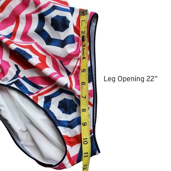 NWOT Lands' End Scoop Neck X-Back One-Piece Swimsuit Umbrella Print Size 12 - Picture 14 of 15